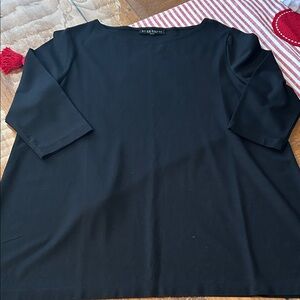 Bryn Walker Elegant Black 3/4 length Sleeve Top